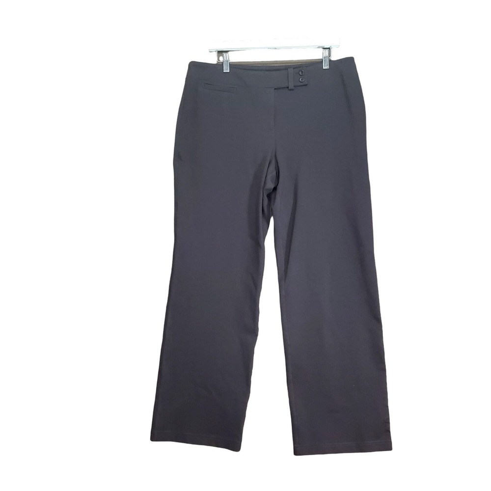 Eileen Fisher Womens Quiet Luxury Minimalist Wide Leg Pants L Brown Workwear